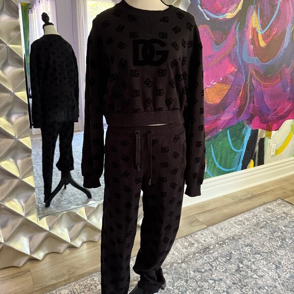 Dolce & Gabbana Jersey SWEATSHIRT with Flocked DG Logo Print - Picture 3 of 3